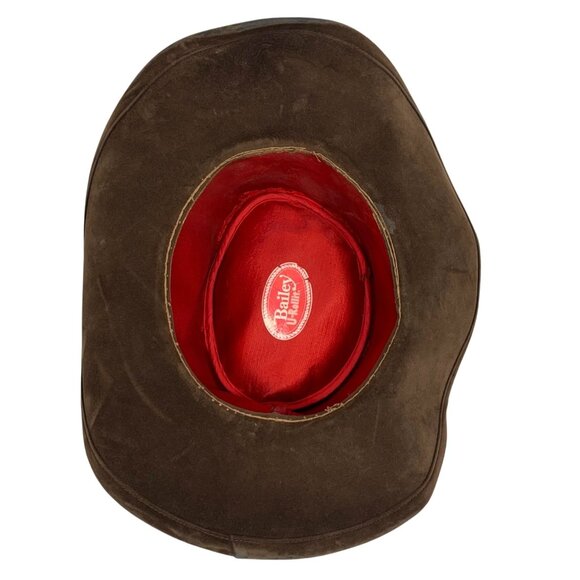 Vintage Bailey U-Rollit Dark Brown Velvet Felt Cowboy Western Hat USA - Picture 4 of 13